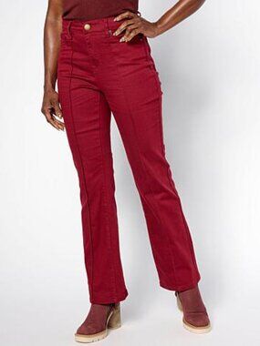 DG2 by Diane Gilman Classic Stretch Pintuck Bootcut Jean - Size: 18PW - NIP